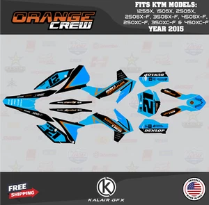 Graphics Kit for KTM 125SX, 150SX, 250SX (2015) Orange Crew Series - Orange Cyan - Bild 1 von 6
