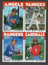1986 Topps Wax Box Bottom Uncut Jackson Mattingly McGee McDowell