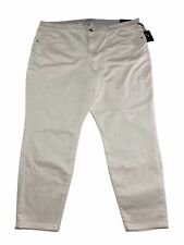 Ava & Viv 24 Jeans White Solid Mid Rise Stretch SKINNY Womens Plus 24w