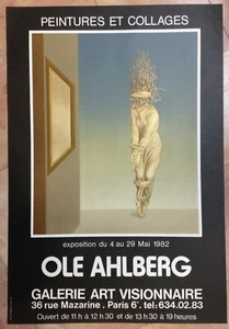 OLE AHLBERG 1982 ORIGINAL POSTER AUSSTELLUNG GALERIE VISIONÄRE KUNST PARIS - Bild 1 von 1