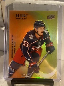 Carson Meyer 2022-23 UD Allure Red Orange Color Flow Blue Jackets Rookie SF-47 - Picture 1 of 2