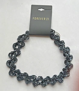 NW2243 UNIQUE BLACK TONE BEAD VINTAGE STYLE CRYSTAL CHOKER NECKLACE - Picture 1 of 1