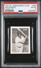 PSA 4 WILLIE MAYS 1955 ALL-AMERICAN SPORTS CLUB #348 GRADED VG-EX HAND CUT TPHLC