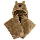 Hudson Baby Infant Hooded Animal Face Plush Blanket, Bear, One Size