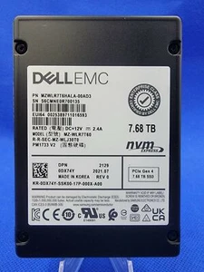 Samsung PM1733 7,68TB PCIe NVME 6G 2,5" SSD 0DX74Y MZ-WLR7T60 U.2 DELL DX74Y - Bild 1 von 3