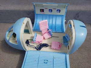 VTG 1999 Mattel BARBIE DOLL Powder Blue JUMBO JET AIRPLANE/PLANE USED **Read** - Picture 1 of 12