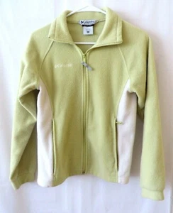 Columbia Zip Front Fleece Jacket Raglan Lg Slv Zip Pockets Pear Y14/16  #11248 - Picture 1 of 4