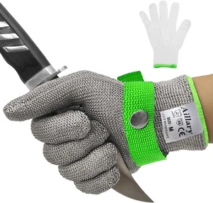 Level 9 Cut Resistant Wire Mesh Gloves for Meat Cutting Oyster Shucking Large - Picture 1 of 11
