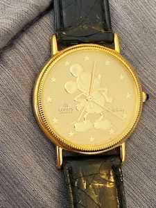 Lorus Gold Mickey Mouse Disney watch. Gold embedded Mickey on watch face. - Picture 1 of 8