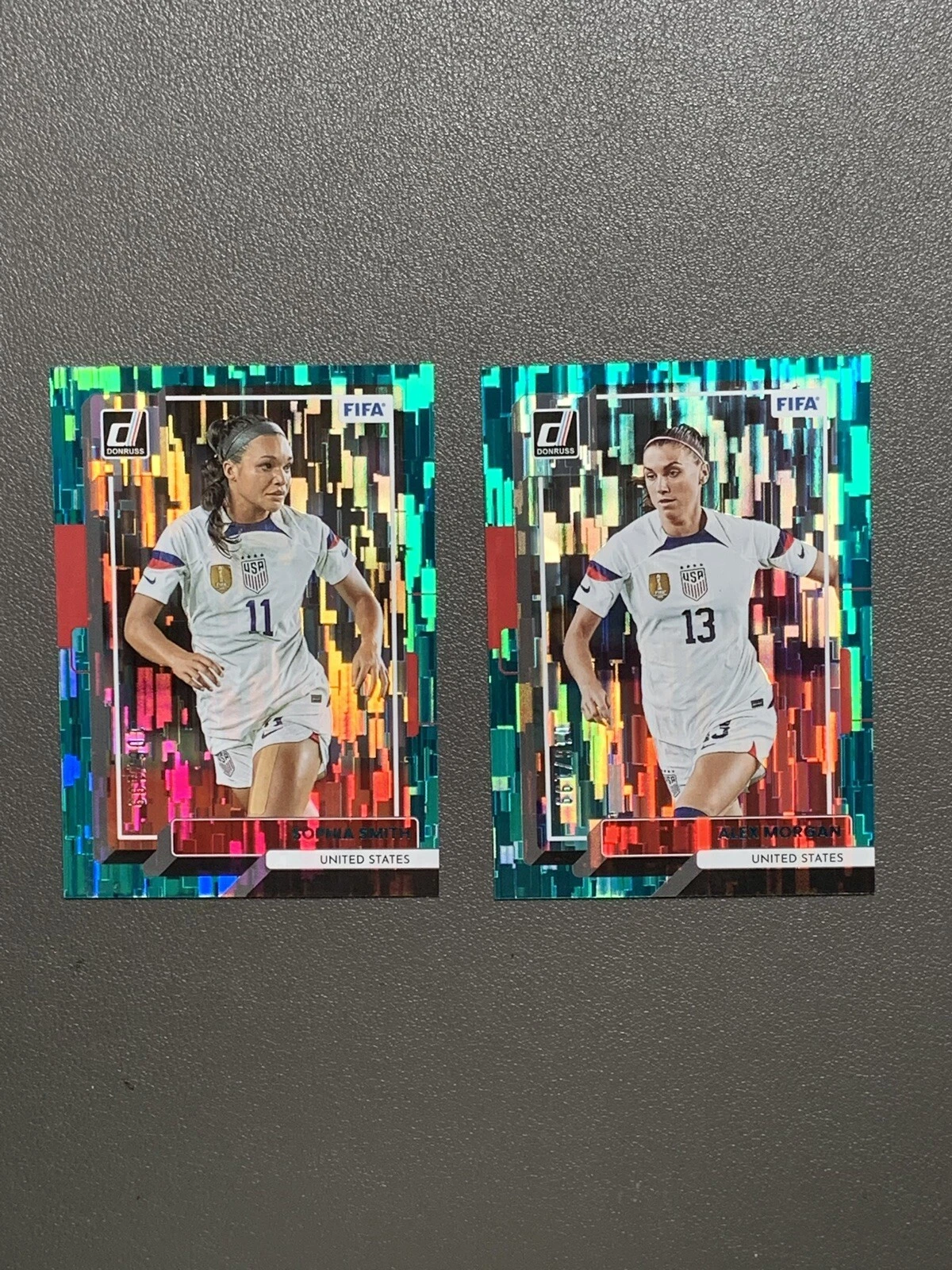 2022 Donruss Soccer ALEX MORGAN SOPHIA SMITH Teal Foil /199 USWNT!