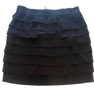 Alfani Black Skirt Womens 18W Plus Stretch Elastic Waist Ruffles Lined LOVELY - Picture 1 of 8
