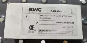 KWC Z.537.476.127 Brausearm aus gebürstetem Nickel 120 mm - Bild 1 von 2