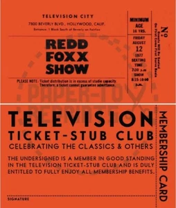 TV - REDD FOXX SHOW - BOLETO DE TELEVISIÓN - TALÓN CLUB - REIMPRESIÓN DE BOLETO TARJETA FANTASÍA - Imagen 1 de 1