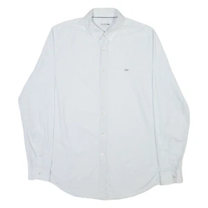 LACOSTE Mens Shirt Blue Striped Long Sleeve M - Picture 1 of 6