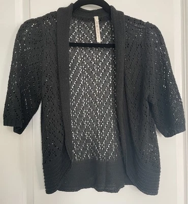 Leo & Nicole открытый вязаный кардиган блузка женщин размер маленький черный  - Изображение 1 из 4