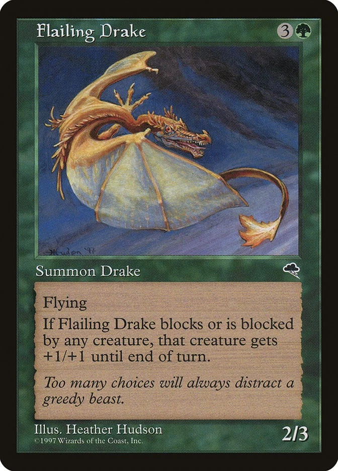 MTG Magic the Gathering Flailing Drake (227/350) Tempest MP - Image 1 of 1