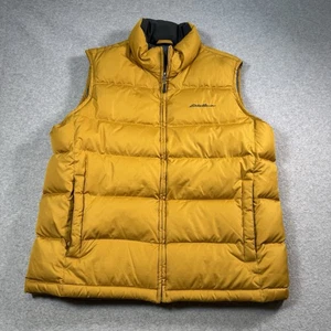 Vintage Eddie Bauer Daunenweste Medium gelb Outdoor Wandern Ski Winter - Bild 1 von 12