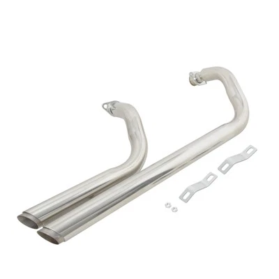 For Honda Shadow 750 VT750 VT400 ACE750Shortshots Staggered Exhaust Pipes Chrome - Image 1 of 4