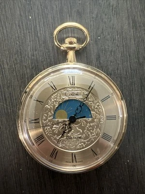 Calibri 怀表男士金色月相露脸瑞士石英未经测试 — 第 1/4 张图片