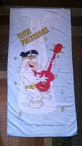 Vintage Fred Flintstone as Elvis Hanna-Barbe Beach Towel 1988 30x58 - Picture 1 of 11