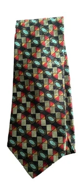 Corbata de seda para hombre Jean-Baptiste Caumont Milan Art Deco rojo azul Foto 1 de 3