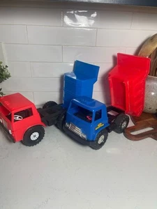 2 Vintage 1970's Processed Plastic Heavy Hauler Cab Dump Trucks. - Picture 1 of 14