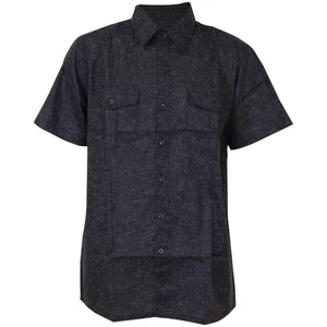Woodland Creek Men's Dual Pocket Blue Linen Short Sleeve Button-Up Shirt, XXL - Picture 1 of 5