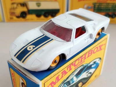 🔥1965 Lesney Matchbox #41 Ford GT40 COCHE DE CARRERAS ~ Blanco ~ ¡COMO NUEVO!!!🔥 Foto 1 de 4