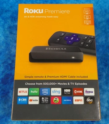 Roku Premiere 4K HDR Streaming Player HD WiFi HDMI 1080p Remote- Works great - Image 1 of 4