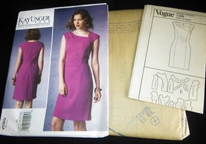 Vogue Designer Kay Unger Fitted Dress Sewing Pattern V1369 Size 8~16 UNCUT - Picture 1 of 4
