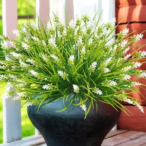 36 Bundles Artificial Plants Outdoor, 18.2" UV Resistant Faux Monkey Grass Gr... - Picture 1 of 7