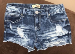 MUDD SHORTS SIZE 12 DENIM CUTOFFS TIE DYE SUPER CUTE!! - Picture 1 of 3