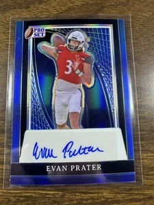 2024 Pro Set Metal Prismatic Blue Evan Prater 20/20 Auto RC Rookie SP - Bild 1 von 2