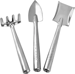 3 Pieces Mini Garden Tools Set, Stainless Steel Shovel Rake Spade Gardening Kit - Picture 1 of 7