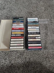 Lot Of 30 Cassette Tapes in Storage Case Mixed Alabama Chicago Garth Brooks - Picture 1 of 12