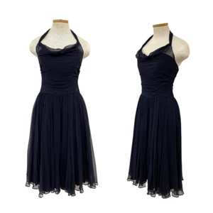 Vintage 50er 50s Designer Ceil Chapman Pinup Bombshell Navy Party Dress - Bild 1 von 7