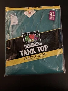 Vintage 1998 Fruit of the Loom Men’s Tank Top Teal Size X-Large 46-48 New In Bag - Picture 1 of 2