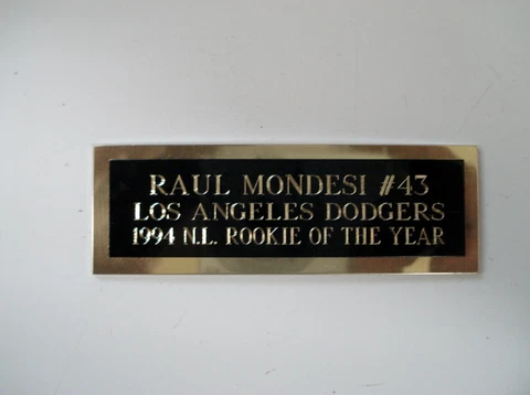 Raul Mondesi Baseball Card Plaque Nameplate Los Angeles Dodgers 1" X 3" Cover