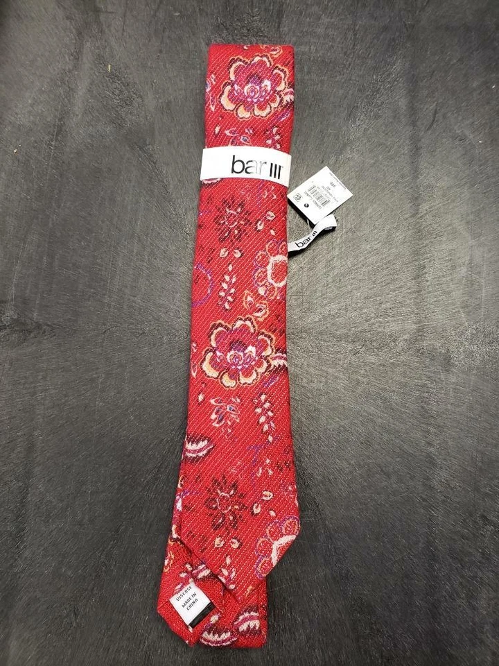 MSRP$55 Bar III Red Flower Tie - Image 1 of 1