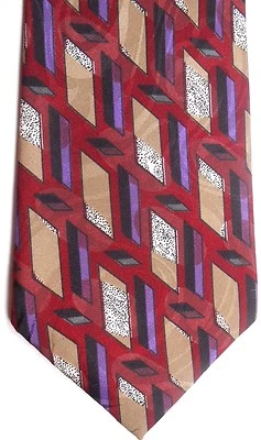 Corbata de poliéster Botany 500 para hombre 59" X 4" multicolor geométrica Foto 1 de 3