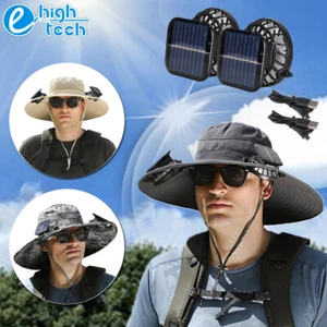 Wide Brim Solar Fan Bucket Hat Summer Beach Cap Outdoor UV Protection Men Women - Picture 1 of 14