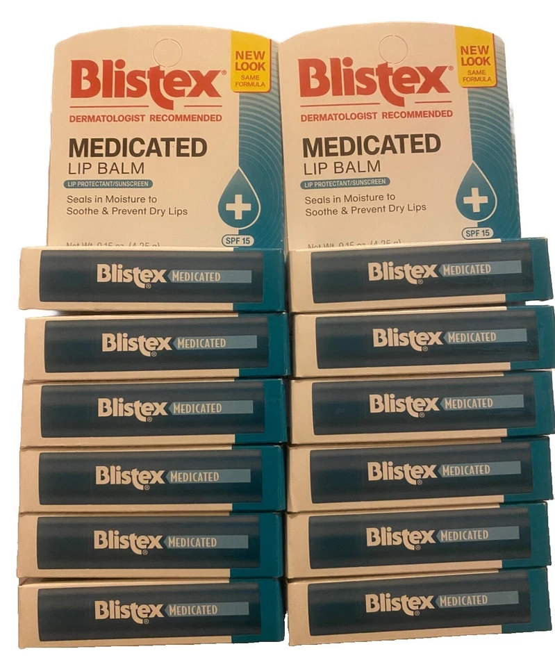 12 Blistex Medicated Lip Balm SPF 15 0.15 oz (Pack of 12) Prevent Dry Lips Medex - Image 1 of 1