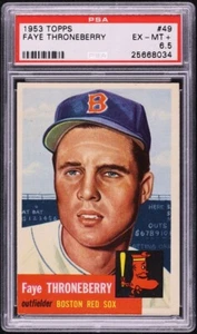 1953 Topps #49 Faye Throneberry PSA 6.5 Red Sox - Picture 1 of 2