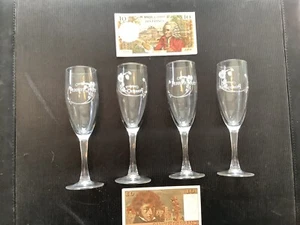 Perrier Jouet champagne flutes, set of four 8” flutes, Excellent Condition. - Picture 1 of 6