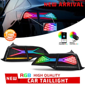 RGB Chase Color LED Tail Lights For Tesla Model 3 Model Y 17-2022 Lamp Assembly - Picture 1 of 12