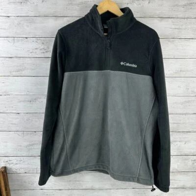Columbia Chaqueta de Vellón para Hombres Manga Larga Mediana Exterior Informal Negro Gris 1/4 Cremallera Foto 1 de 4