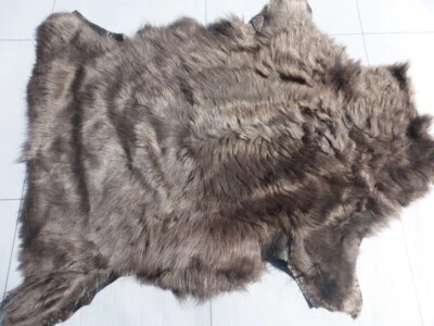 sheepskin leather hide Toscana Chocolate Brown wavy hair w/Crocodile smooth back - Image 1 of 4