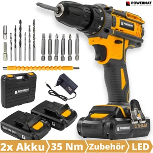 Akkuschrauber Set Akku-Bohrschrauber Bohrmaschine Koffer mit 2x Akku 2Ah LED 21V - Bild 1 von 10