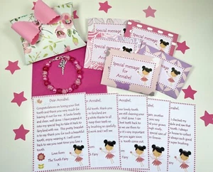 Fata dei denti personalizzata lettere, bracciale, confezione regalo, primo dente, fatina dei denti - Foto 1 di 4