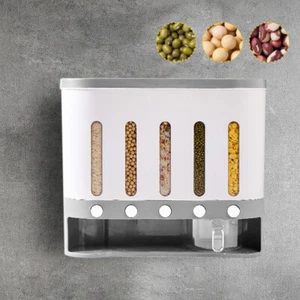 Cereal Dispenser Rice Grain Dry Food Storage Container Kitchen Wall Mounted Box - Imagen 1 de 24
